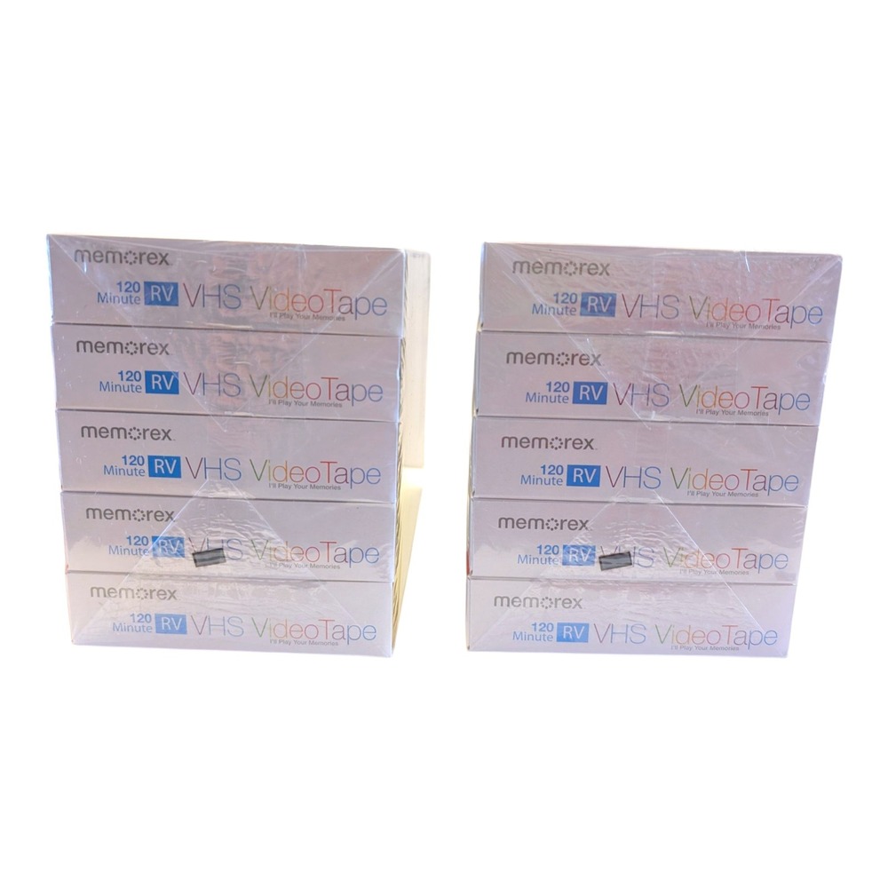 Memorex 120 Minute‎ RV VHS Video Tapes New Sealed 10-Pack T-120 Vintage